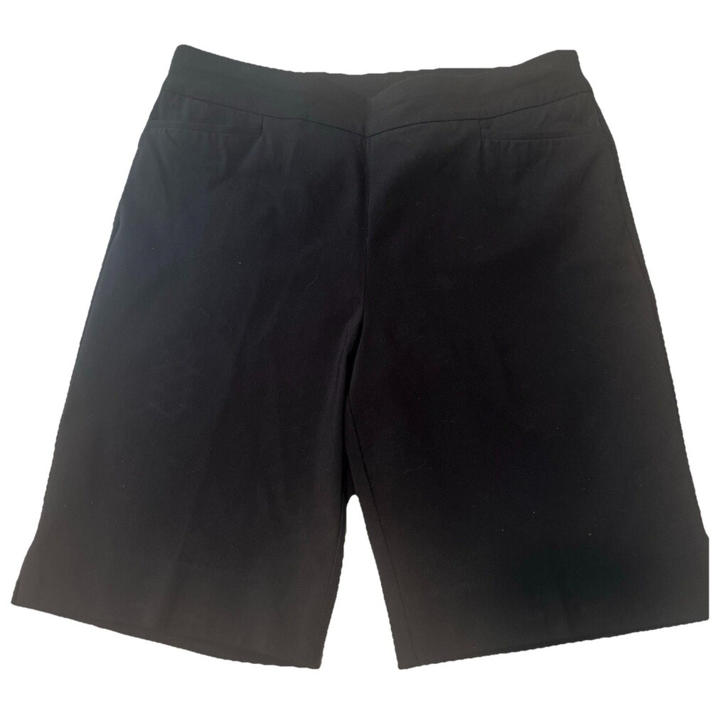 CHICO’S  Slimming Size 1.5 / 10 Black Pull On Stretch Hi-Rise Bermuda Shorts